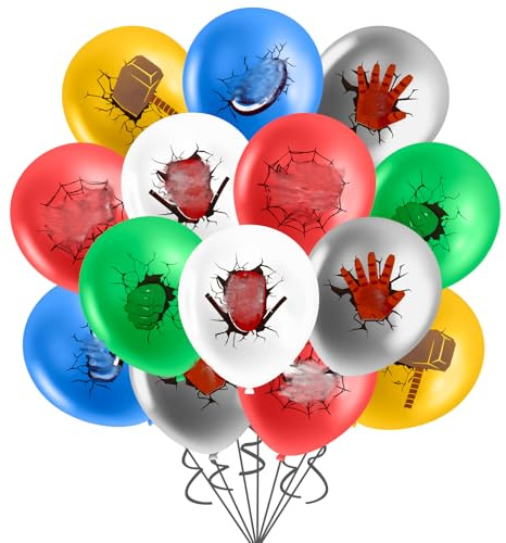 AVENG Party-Dekorationen, Geburtstagsdekorationen, Luftballon, Latex, Cartoon-Ballons, Partyzubehör für Kinder, Jungen, Mädchen, 16 Stück