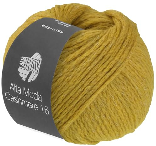 LANA GROSSA Alta Moda Cashmere 16 | Feinste 16 Mikron Merinowolle mit Kaschmiranteil | Handstrickgarn aus 78% Schurwolle (Merino) 12% Kaschmir & 10% Polyamid (Nylon) | 50g zum Stricken | 110mFB 82