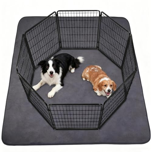 PmakeEorT Inkontinenzunterlage Waschbar, 2er Set 122x122 cm Hundedecke Wasserdicht PIPI Matten für Hunde, Welpen Unterlagen für Meerschweinchen, Hamster, Kaninchen