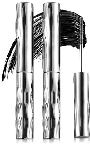 Waterproof Quick Drying Curling Mascara, Upgrade Iron Wand Mascara Waterproof Metal Mascaras Wand 3D Long-Lasting Lashes, Durable, Non-Flaking Pigment, Eyelash Primer (2 pcs)