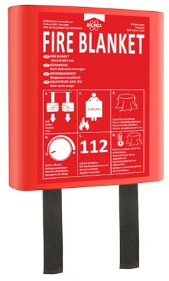 ELRO FB1212H Feuerlöschdecke 1,2 m x 1,2 m | Küche, Büro, Grill, Camping, Notfallsicherheit | Entspricht EN1869 | Hartschalenkoffer | Fiberglas