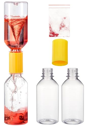 Arrowbash 1 Sets Tornado Makers, Plastic Cyclone Tube Vortex Connector, Tornadoes in a Bottle, Mini Hurricane Water Vortex Makers for Scientific Experiments Test Nature Gift