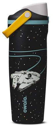 Owala Star Wars FreeSip Sway Insulated Stainless Steel Water Bottle with Two-Way Spout, Built-in Straw and Bucket Handle - 896ml, Millennium Falcon | Reusable, Leak-proof, BPA Free Water Bottle