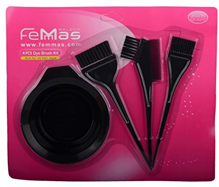 Haar-Färbeset 4 teilig schwarz bestehend aus Färbeschale + Haar-Färbepinsel schmal & breit + Färbepinsel mit Kamm | Pinsel zum Färben der Haare