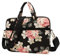kayond Black Rose Patten Canvas Laptop Shoulder Messenger Bag Case Sleeve for 13.3 Inch Laptop and Macbook Air 13,Macbook Pro 13/14 (13-13.3 inch, Black Rose)