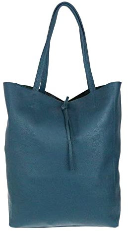 Girly Handbags Offene Handtasche aus echtem Leder Marine
