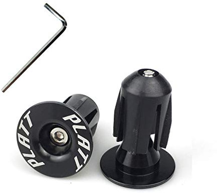 PLATT Endkappen für Fahrradlenker, Aluminium, für MTB, Rennrad, BMX, Schwarz, 1 Paar