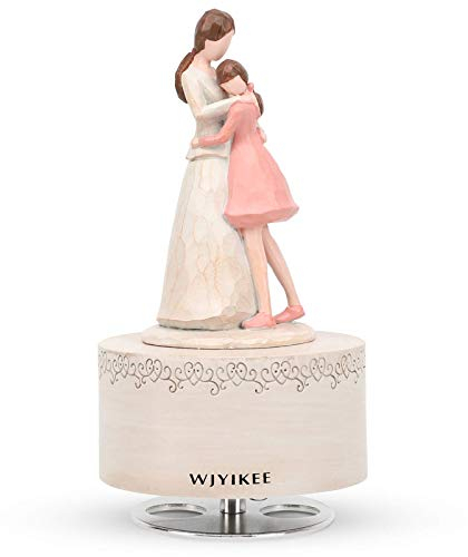 Carillon Scolpito Figura musicale dipinta a mano Festa di compleanno calda e romantica Regalo musicale Decorazione dello studio dell'ufficio domestico (madre e figlia)