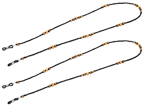 2 Stück Perlen-Brillenketten Vintage Holzperlen Augen Brillenband Halter Anti-Rutsch-Sonnenbrille Brillenband für Männer Frauen Oma Opa