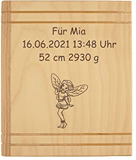 Spardose zur Geburt mit Gravur, für Jungen und Mädchen, als Geschenk für Neugeborene, mit Geburtsdaten, Baby Motiven, Widmung und Glückwünsche