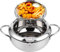 Mini olla de acero inoxidable de estilo japonés, sartén de tempura para el hogar con control de temperatura, compatible con estufa de gas, cocina de inducción y estufa eléctrica(24cm)