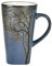 Villa Collection - Hela Mug Dia 50 cl - Grande Tasse en Grès 9 x 15 cm - Café & Thés - Resistant & Design - Motif Bois - anniversaire, fête des mères, fête des pères, noel - Bleu foncé
