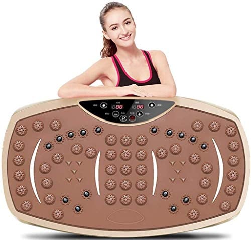 SMSOM Mini Vibration Plate Exercise Machine Full Whole Body Workout Home Massager and Fitness Platformform Weight Loss & Toning, Remote Control and Support 330Ibs