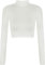 LUXE DIVA Womens Turtle Neck Crop Ladies Long Sleeve Plain Polo Short Stretch Top Sizes 8-14 White