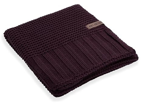 KNIT FACTORY - Vinz Plaid - Aubergine - 160x130 cm