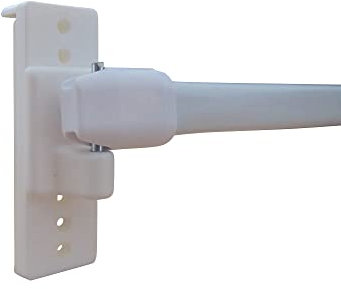 1 Vitragenstange & 2 Klebehaken verstellbar – Winkelklebehaken weiß, Cafehausstangen, Scheibenstangen, Scheibengardinenstangen, Gardinenstangen (Länge 50-90 cm)