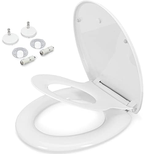 Carasan Toilettendeckel mit Kindersitz - Klodeckel mit Kindereinsatz, Absenkautomatik und Quick-ReleaseFunktion - Familien Toilettensitz inklusive Montagematerial und Magnethalterung - WC Sitz Kinder