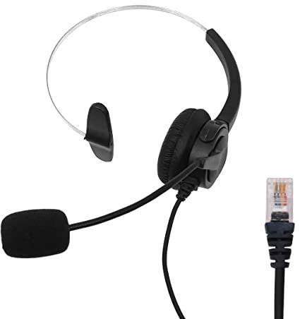 Tiardey Auricular de teléfono Universal Auricular de Manos Libres de conexión Directa para teléfonos fijos con Cable - Auricular de teléfono monoaural