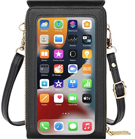 flintronic Klein Handy Umhängetasche Damen PU Leder Touchscreen Geldbörse Geldbeutel Crossbody Umhängetaschen Handytasche Handtasche Brieftasche Zum Umhängen für Handy unter 6 Zoll