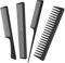 Jaimela 4 Stück Haarkamm Kamm Set, Breiter Zahnkamm, Normale Zahnkamm und Doppelzahnkamm, Antistatischer Karbonkamm, Barbier Haarstyling Salon Männer & Frauen