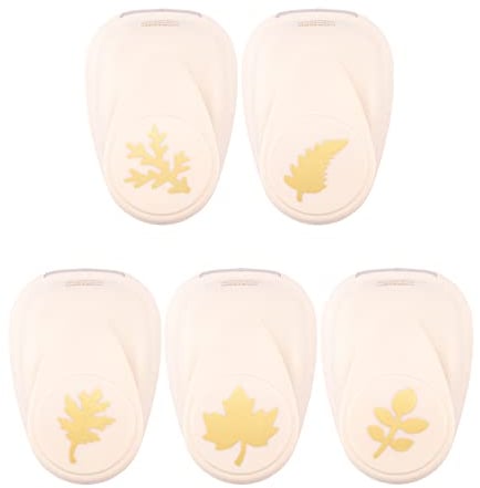Vaessen Creative Stanzer Set - Motivstanzer - Herbst - 5 Stück - Tonpapier und Bastelmaterial bis zu 250 g/m² - zum Basteln Mit Papier und Scrapbooking, Weiß-gold