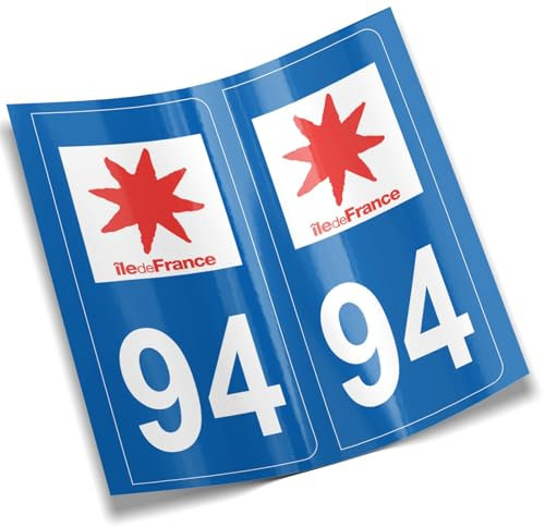 DECOHO - autocollant plaque immatriculation - 2 stickers pour plaque immatriculation voiture, remorque, caravane département
