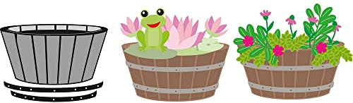 Marianne Design Craftables, Fassteich, für Papier-Bastelprojekte, Einheitsgröße, Silber oder Weiß