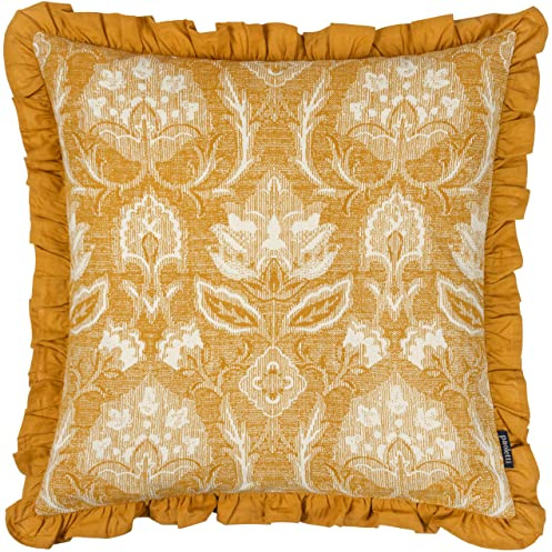 Paoletti Kirkton Feather Filled Cushion, Ochre, 50 x 50cm