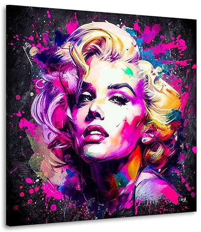 Kunstgestalten24 Leinwandbild Marilyn Monroe Pop Art Linear Color Art Wandbild Leinwand Wanddeko Wandekoration Deko Bilder Modern Art Bild Kunstwerk Canvas Hochwertiger Kunstdruck