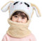 MK MATT KEELY Kinder Winter Mütze Junge Mädchen 2 in 1 Warme Cartoon Kaninchen Schal Ohrenklappe Ski Mütze Set,Beige,5-8 Jahre