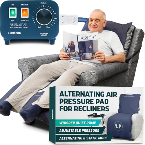 Lunderg Alternating Air Pressure Pad for Recliner Chair with Quiet Pump