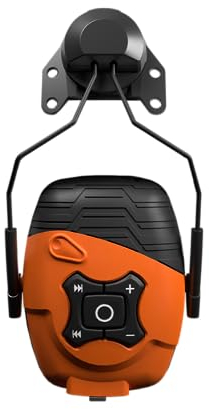 ISOtunes LINK 2.0 Helmhalterung: Hardhat montierbarer Bluetooth-Gehörschutz mit 21 dB NRR mit 50 Stunden wiederaufladbarem Akku, Sicherheits-Orange, Einheitsgröße