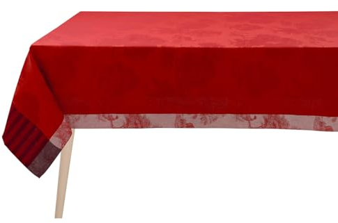 LE JACQUARD FRANÇAIS 29026 Tischdecke Souveraine Carmin 120x120 cm Leinen