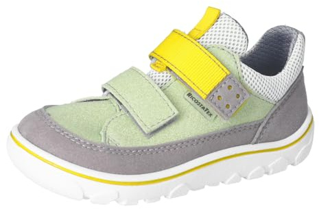 RICOSTA Jungen Kletthalbschuhe JACO, Kinder Halbschuhe, Weite: MITTEL, RicostaTEX, Barfuß-Schuh,vegan, Freizeitschuhe, Graphit/Avocado (520), 26 EU
