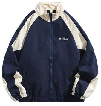 Hesaco Unisex Varsity Jacket, Letter Winter Jackets for Men and Women Streetwear Bomber Coats (US, Alpha, Large, Regular, Regular, Blue2)