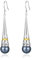 MetJakt Damen Ohrringe 925 Sterling Silber Hängend mit Perlen Vintage Antik Stil Tropfen Perlmutt Naturstein Perlen Lang Earrings für Frauen (Tahiti perlen)