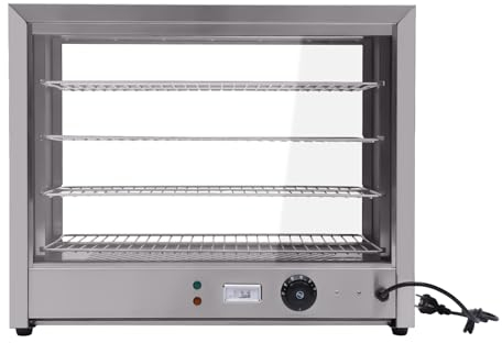 Warmhaltevitrine SpeisenwäRmer 4Etagen Warmhaltetheke Aufsatzvitrine SnackwäRmer Kommerzielles Heiß Theke Beleuchtet HeißE Kommerzielle Counter WäRmebehäLter Food Heating 800W 30-85°C