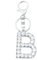 Xsclpomddy Alphabet Buchstaben Schlüsselanhänger Niedlich Schlüsselanhänger Glitzersteine Silber. Keychain für Tasche Charme,B