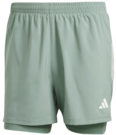 adidas Herren Own The Run Climacool 2in1 Short, Silver Green, XXL