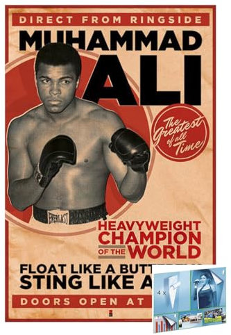Close Up Muhammad Ali - Poster (Vintage) (Größe: 61cm x 91,5cm) (Poster & Poster Strips)