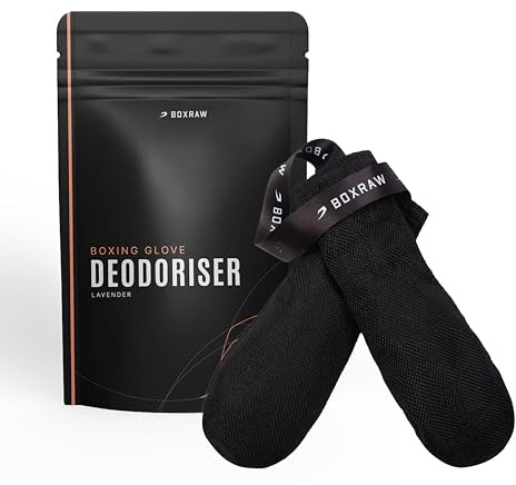 BOXRAW Boxing Glove Deodorisers - Moisture Absorbing Glove Dryer & Odour Neutraliser - Lavender Infused Inserts for a Fresh Scent, Ideal Boxing Accessories for Men & Women - One Size - Pair