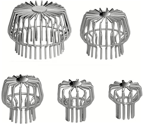 BBTISG Rete di Scarico per Tetto In Acciaio Inox Resistente Alle Intemperie Flessibile Protezione per Grondaie Previene L'intasamento dei Tubi con Foglie (50mm)