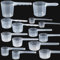 Sinofort 14 PCS Measuring Spoons, Plastic Transparent Dosing Spoons for Milk Powder, Protein Powder, Flour, Kitchen Supplies (Capacity 100ml, 70ml, 50ml, 40ml, 30ml, 20ml, 15ml, 10ml)