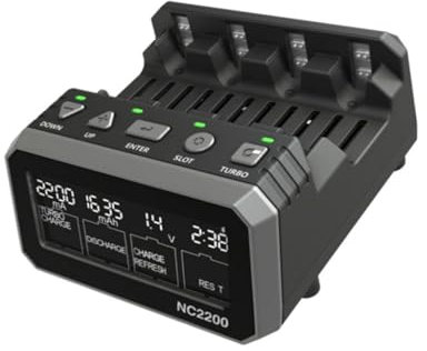 SKYRC NC2200 DC 12V/2.0A Input 4 Slots AA AAA Battery Charger Battery Analyzer NiMH/NiCD Batteries Charger Discharge Turbo Fast Charge Refresh Break-in Mode