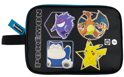 CYPBRANDS Unisex Kinder Pokémon Neceser-Geo Kosmetiktasche, Schwarz