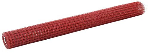 Xichuzi Drahtzaun Stahl mit PVC-Beschichtung 10x1,5 m Rot, Maschendrahtzaun, Gartenzaun, Hühnerzaun, Hundezaun, Hasendraht, Draht Zaun 143672