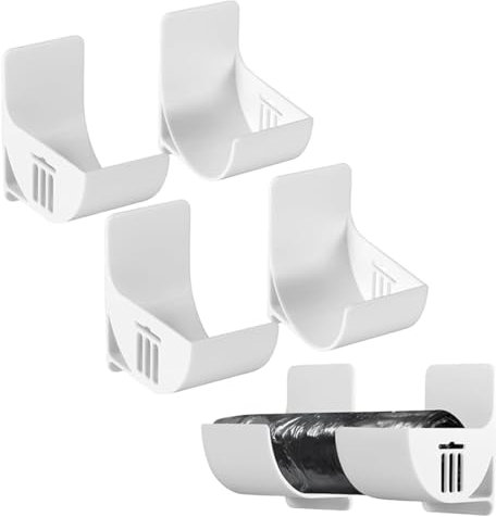 FENQURO Lot de 4 Organiseurs de Cuisine Non Perforés, Montage Mural, Distributeur de Sacs Poubelle Pour le Rangement et l'Organisation des Accessoires