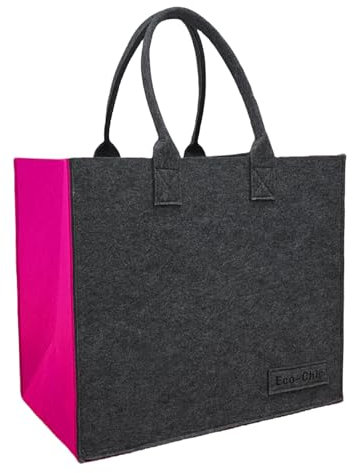 Filztasche Damen Shopper Tragetasche, Groß Faltbar Handtasche für Einkäufe und Alltagsgegenstände, Praktische Einkaufstasche, Geräumige Filz Tasche für jeden Anlass (Rose)