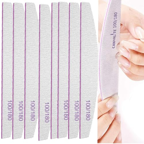 Professional Nail Files, 16PCS 100/180 Grit Double-Sided Emery Board, Professional Nail File Set Curved Fingernail Files for Nail Grooming and Styling,Hairdressing Salon, Pets