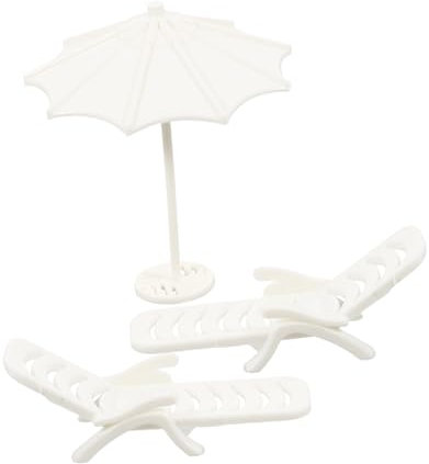 HEMOTON Miniatur-strandkorb Mit Sonnenschirm Mini-strandschirm Puppenhaus-Dekoration Garten-Accessoires Party-Dekoration Handytischhalter Strand-atmosphäre